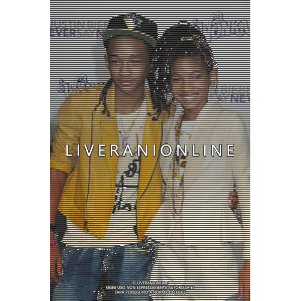 8 February 2011 - Los Angeles, California - Jaden Smith and Willow Smith. \'Justin Bieber: Never Say Never\' Los Angeles Premiere held at Nokia Theater L.A. Live. Photo Credit: Byron Purvis/AdMedia AG. ALDO LIVERANI SAS ITALY ONLY *** Local Caption ***