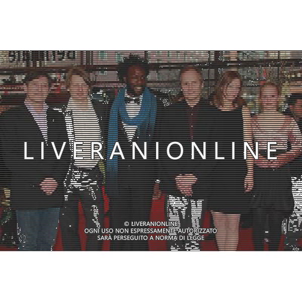 Actors Pierre Bokma, Sava Lolov, Jean-Christophe Folly, Hippolyte Girardot, Jenny Schily and Maria Elise Miller attends the premiere of \'Sleeping Sickness / Schlafkrankheit\' at the Berlinale 2011, 61. Internationale Filmfestspiele Berlin / 61st Berlin International Film Festival ITALY ONLY!!! AG ALDO LIVERANI
