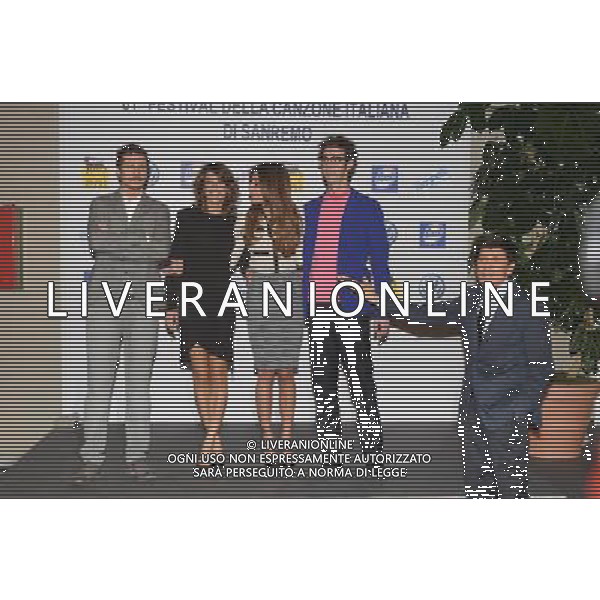 SANREMO 14 FEBBRAIO 2011 61mo FESTIVAL DELLA CANZONE ITALIANA CONFERENZA STAMPA DI PRESENTAZIONE UFFICIALE NELLLA FOTO LUCA BIZZARRI , ELISABETTA CANALIS , BELEN RODRIGUEZ , PAOLO KESSISOGLU , GIANNI MORANDI FOTO GAZZANICA/AG. ALDO LIVERANI SAS