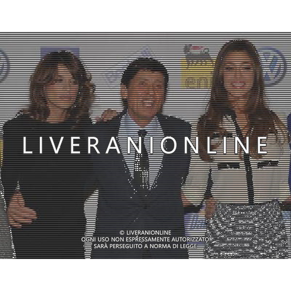 SANREMO 14 FEBBRAIO 2011 61mo FESTIVAL DELLA CANZONE ITALIANA CONFERENZA STAMPA DI PRESENTAZIONE UFFICIALE NELLLA FOTO ELISABETTA CANALIS , GIANNI MORANDI , BELEN RODRIGUEZ FOTO GAZZANICA/AG. ALDO LIVERANI SAS