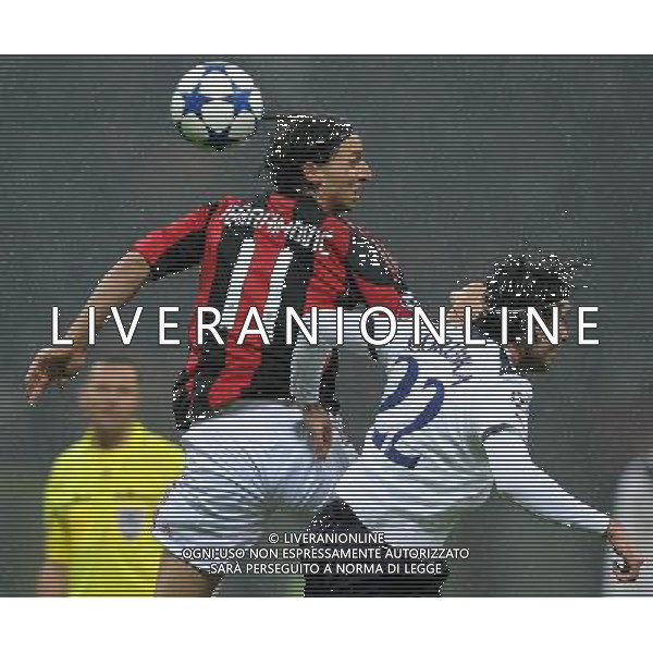 UEFA Champions League 2010/2011 Round of 16 Milano - 15.02.2011 Milan-Tottenham Nella Foto:ibrahimovic-corluka /Ph.Vitez-Ag. Aldo Liverani
