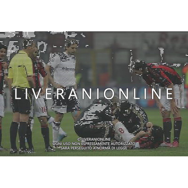 MILAN-TOTTENHAM HOTSPUR 15/02/2011 CHAMPIONS LEAGUE NELLA FOTO gattuso medicato al ginocchio FOTO MARCO LUZZANI-AG ALDO LIVERANI 