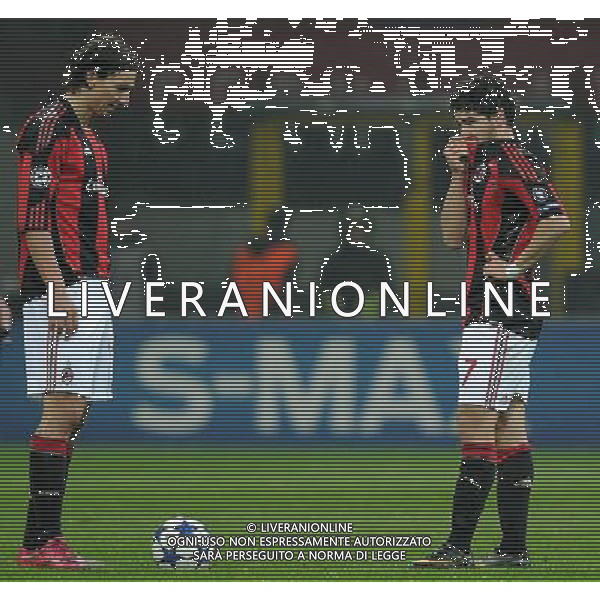 UEFA Champions League 2010/2011 Round of 16 Milano - 15.02.2011 Milan-Tottenham Nella Foto:delusione pato e ibrahimovic /Ph.Vitez-Ag. Aldo Liverani