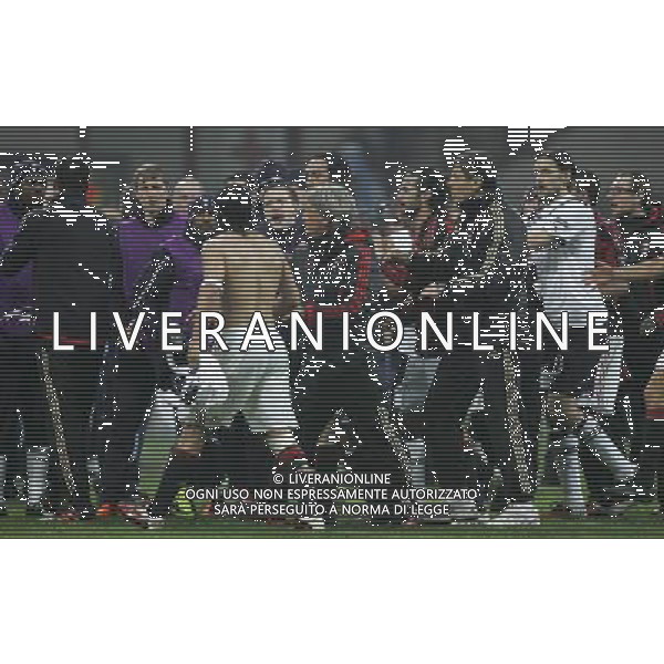 MILAN-TOTTENHAM HOTSPUR 15/02/2011 CHAMPIONS LEAGUE NELLA FOTO rissa a fine gara con protagonista gattuso FOTO MARCO LUZZANI-AG ALDO LIVERANI 