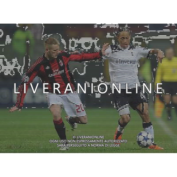 UEFA Champions League 2010/2011 Round of 16 Milano - 15.02.2011 Milan-Tottenham Nella Foto:Ignazio Abate.Steven Pienaar /Ph.Vitez-Ag. Aldo Liverani