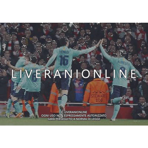 CALCIO SPORT16/02/2011 ; LONDRA ; UK - Arsenal vs Barcelona champions league ottavi di finale nella foto ESULTANZA DOPO GOL DI DAVID VILLA ©MAXPPP/AG ALDO LIVERANI SAS - ITALY ONLY - 