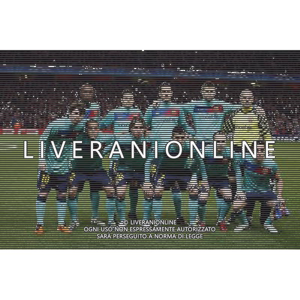 CALCIO SPORT16/02/2011 ; LONDRA ; UK - Arsenal vs Barcelona champions league ottavi di finale nella foto FORMAZIONE SQUADRA BARCELLONA ©MAXPPP/AG ALDO LIVERANI SAS - ITALY ONLY - 