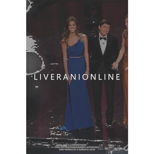 61mo FESTIVAL DELLA CANZONE ITALIANA DI SANREMO 16/02/2011 SECONDA SERATA NELLA FOTO GIANNI MORANDI CON BELEN RODRIGUEZ E ELISABETTA CANALIS ©GAZZANIGA/AGENZIA ALDO LIVERANI SAS