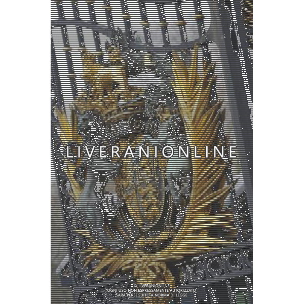 Details of Gildings on the Gates of Buckingham Palace in London AG. ALDO LIVERANI SAS ITALY ONLY