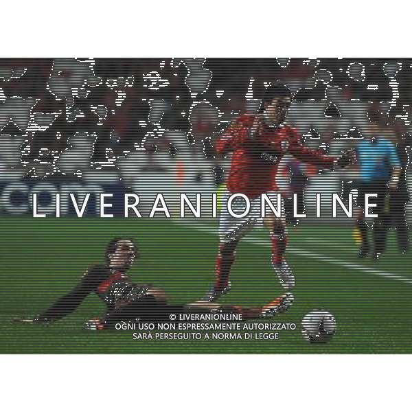 20110217: LISBON, PORTUGAL - SL Benfica vs VfB Stuttgart: Europa League 2010/2011, 1/16 finals, 1st leg. In picture: Nicolas Gaitan (Benfica) and Martin Harnik (Stuttgart). PHOTO: Alvaro Isidoro/CITYFILES -AG ALDO LIVERANI 