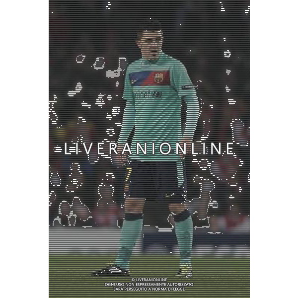 Barcelona\'s David Villa 16.02.2011 - LONDON - UEFA CHAMPIONS LEAGUE MATCH - LEG 1 - ARSENAL V BARCELONA - EMIRATES STADIUM - ARSENAL - LONDON FOTO MICHAL ZEMANEK/NEWSPIX.PL --- Newspix.pl /AG ALDO LIVERANI SAS CALCIO SPORT CHAMPION LEAGUE ARSENAL BARCELONA - ITALY ONLY - *** Local Caption *** .