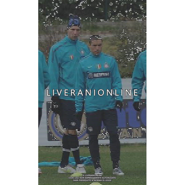 APPIANO GENTILE (CO) 22/2/2011 ALLENAMENTO INTER PER LA PARTITA DI CHAMPIONS LEAGUE CONTRO IL BAYERN MONACO NELLA FOTO IVAN CORDOBA MARCO MATERAZZI FOTO ROMANO/AG ALDO LIVERANI