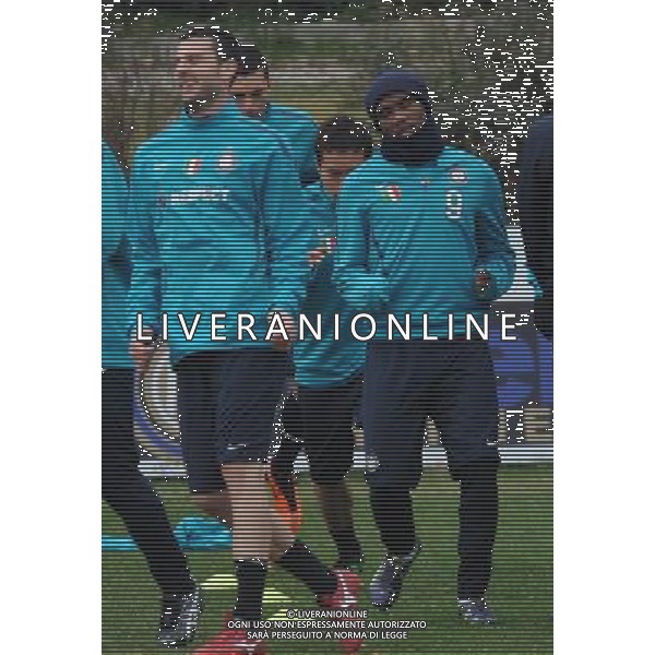 APPIANO GENTILE (CO) 22/2/2011 ALLENAMENTO INTER PER LA PARTITA DI CHAMPIONS LEAGUE CONTRO IL BAYERN MONACO NELLA FOTO THIAGO MOTTA SAMUEL ETO\'O FOTO ROMANO/AG ALDO LIVERANI