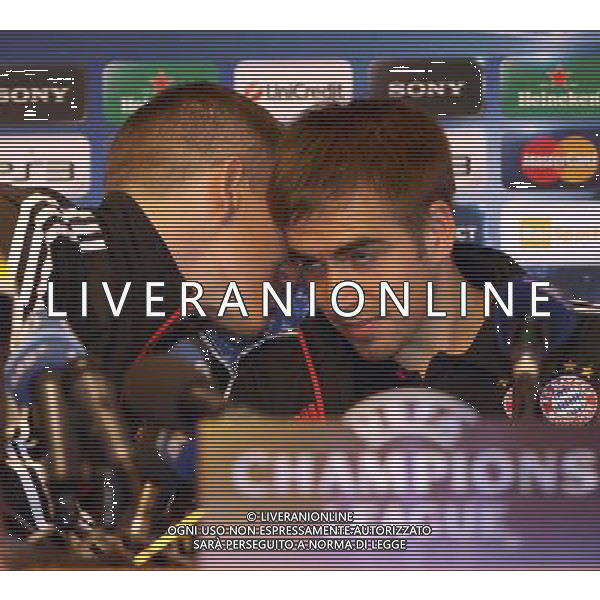 MILANO 22-2-2011 HOTEL MELIA\' MILANO UEFA CHAMPIONS LEAGUE CONFERENZA STAMPA DEL BAYERN MONACO IN VISTA DELLA SFIDA DI CHAMPIONS LEAGUE CON L\'INTER NELLA FOTO LAHM PHILIP BASTIAN SCHWEINSTEIGER PH.FIOCHI/AG ALDO LIVERANI SAS
