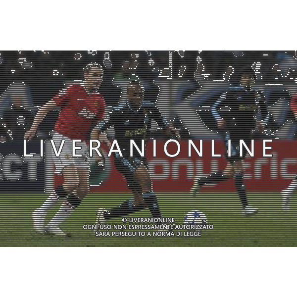 marsiglia 23/2/2011 Marsiglia e Manchester United CHAMPIONS LEAGUE/andata degli ottavi di finale nella foto Ayew - John O\'Shea ©maxppp/AG ALDO LIVERANI SAS - ITALY ONLY - 