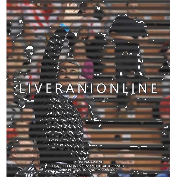 23.02.2011 - Hala Podpromie , Rzeszow . mecz o final Pucharu CEV . Asseco Resovia Rzeszow (czerwono-biale) - Sisley Treviso (czerwono-czarne) n/z. Andrea Anastasi . Fot. Piotr Charchula / EDYTOR.net/NEWSPIX.PL --- Newspix.pl /AG ALDO LIVERANI PALLAVOLO VOLLEY ASSECO RESOVIA - SISLEY TREVISO - ITALY ONLY - *** Local Caption *** .