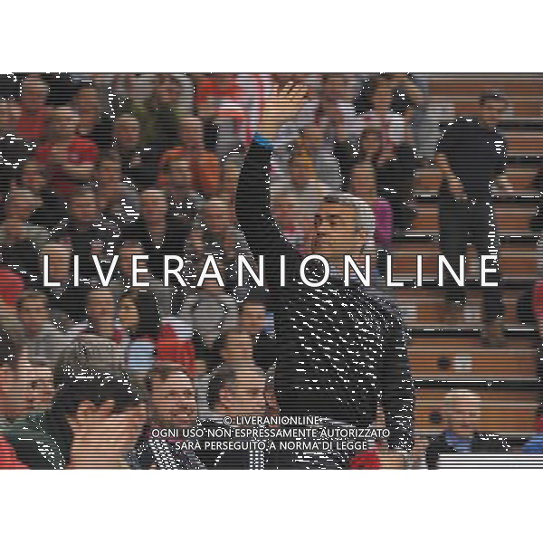 23.02.2011 - Hala Podpromie , Rzeszow . mecz o final Pucharu CEV . Asseco Resovia Rzeszow (czerwono-biale) - Sisley Treviso (czerwono-czarne) n/z. Andrea Anastasi . Fot. Piotr Charchula / EDYTOR.net/NEWSPIX.PL --- Newspix.pl /AG ALDO LIVERANI PALLAVOLO VOLLEY ASSECO RESOVIA - SISLEY TREVISO - ITALY ONLY - *** Local Caption *** .