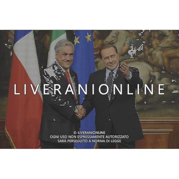 Roma - 03/03/2011 - Palazzo Chigi - Il Presidente del Consiglio Silvio Berlusconi incontra il Presidente della Repubblica del Cile Sebastian Pinera - nella foto: Silvio Berlusconi con il Presidente della Repubblica del Cile Sebastian Pinera © Fabrizio Corradetti - ag. Aldo Liverani sas
