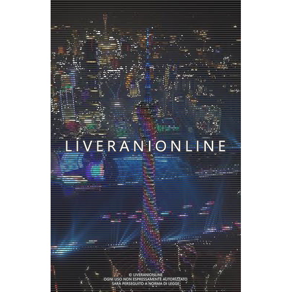 (110303) -- GUANGZHOU, March 3, 2011 () -- File photo taken on Nov. 10, 2010 shows the illuminated Guangzhou Tower in Guangzhou, capital of south China\'s Guangdong Province. In the year of 2010, Guangzhou attracted 127 million visits of tourists, up 7.13% year on year, and earned 125.461 billion RMB yuan in tourism revenues, rising 26.21%, according to Guangzhou\'s tourism working conference held on March 2, 2011. (/Liu Dawei) (hdt) AG. ALDO LIVERANI SAS ITALY ONLY *** Local Caption *** .