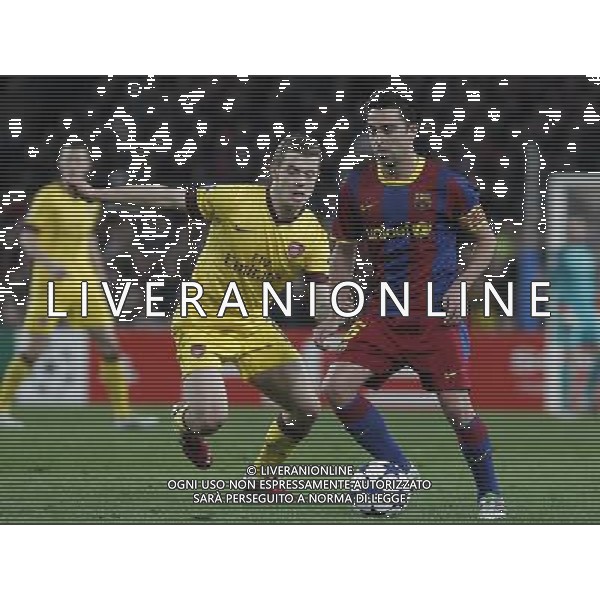 FC Barcelona\'s Xavi Hernandez (r) and Arsenal\'s Jack Wilshere during UEFA Champions League match.March 8,2011. (ALTERPHOTOS/Acero) ©photoshot/Agenzia Aldo Liverani Sas - ITALY ONLY - FC Barcelona - Arsenal secondo turno di UEFA Champions League 16 match Camp Nou, Barcellona, Spagna, 8 marzo 2011. 