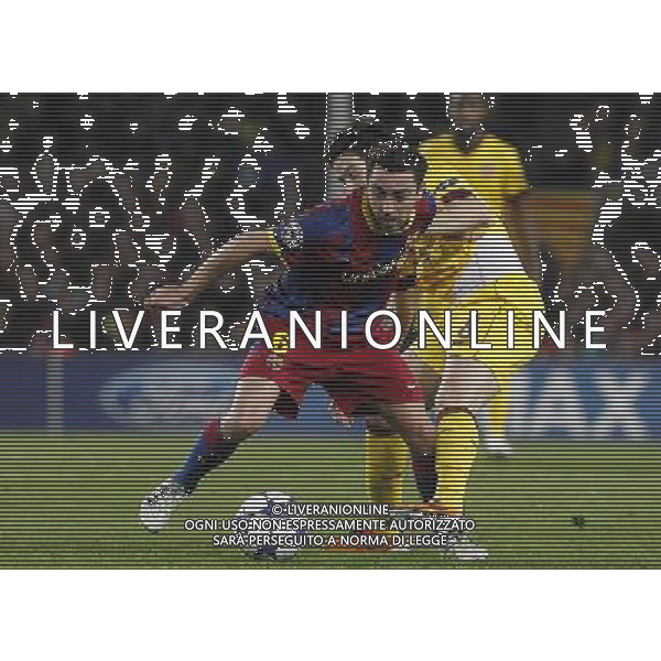 FC Barcelona\'s Xavi Hernandez (f) and Arsenal\'s Samir Nasri during UEFA Champions League match.March 8,2011. Photo: Acero / Alterphotos / ALFAQUI /AG ALDO LIVERANI SAS CHAMPIONS LEAGUE BARCELLONA ARSENAL - ITALY ONLY -