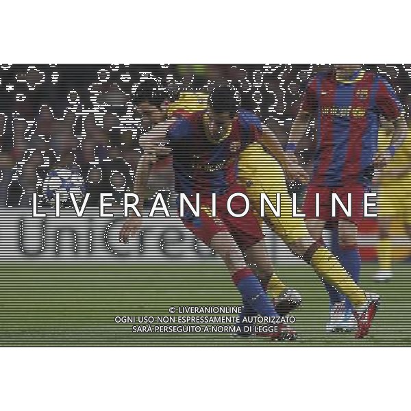 FC Barcelona\'s Sergio Busquets (l) and Arsenal\'s Cesc Fabregas during UEFA Champions League match.March 8,2011. Photo: Acero / Alterphotos / ALFAQUI /AG ALDO LIVERANI SAS CHAMPIONS LEAGUE BARCELLONA ARSENAL - ITALY ONLY -