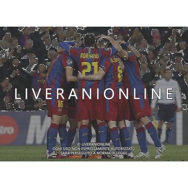 FC Barcelona\'s players celebrate goal during UEFA Champions League match.March 8,2011. Photo: Acero / Alterphotos / ALFAQUI /AG ALDO LIVERANI SAS CHAMPIONS LEAGUE BARCELLONA ARSENAL - ITALY ONLY -