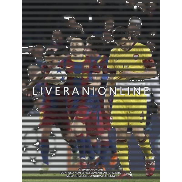 Arsenal\'s Cesc Fabregas looks dejected after Xavi\'s goal against Arsenal during the UEFA Champions League second round of 16 match between Barcelona FC and Arsenal in the Nou Camp Stadium, Barcelona, Spain, 8 March 2011. AG. ALDO LIVERANI SAS ITALY ONLY *** Local Caption *** .