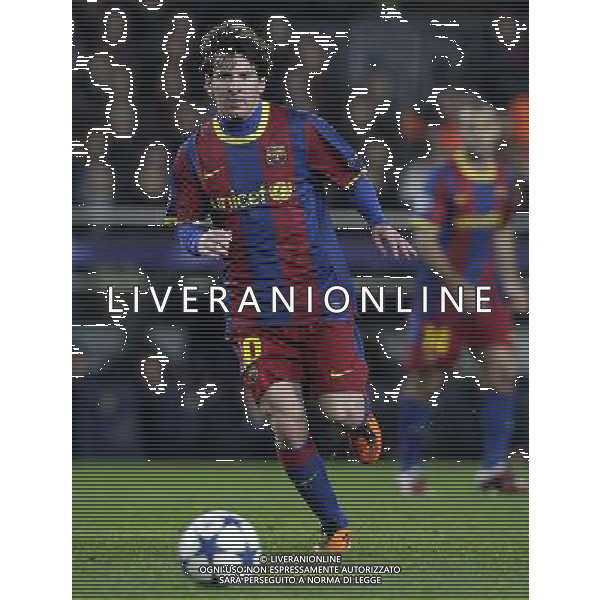 Barcelona\'s Lionel Messi during the UEFA Champions League second round of 16 match between Barcelona FC and Arsenal in the Nou Camp Stadium, Barcelona, Spain, 8 March 2011. Barcelona won 3-1. AG. ALDO LIVERANI SAS ITALY ONLY *** Local Caption *** .
