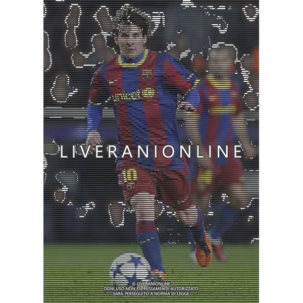 Barcelona\'s Lionel Messi during the UEFA Champions League second round of 16 match between Barcelona FC and Arsenal in the Nou Camp Stadium, Barcelona, Spain, 8 March 2011. Barcelona won 3-1. AG. ALDO LIVERANI SAS ITALY ONLY *** Local Caption *** .