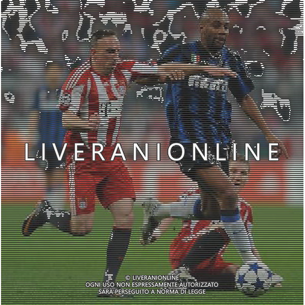 UEFA Champions League 2010/2011 Round of 16 Monaco - 15.03.2011 Bayern Monaco-Inter Nella Foto:maicon ribery /Ph.Vitez-Ag. Aldo Liverani