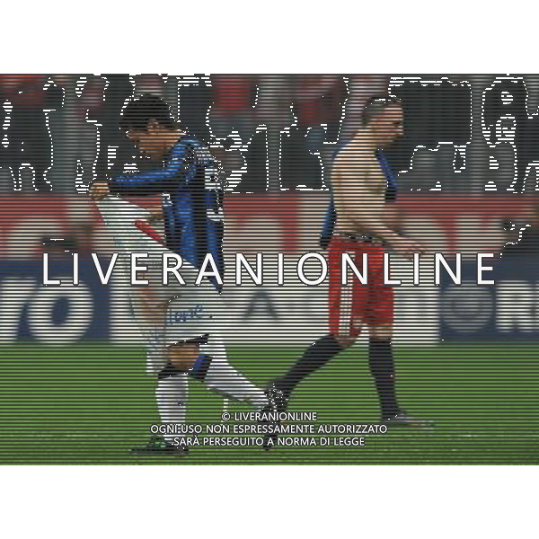UEFA Champions League 2010/2011 Round of 16 Monaco - 15.03.2011 Bayern Monaco-Inter Nella Foto:Yuto Nagatomo-Franck Ribery /Ph.Vitez-Ag. Aldo Liverani