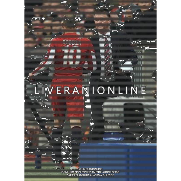UEFA Champions League 2010/2011 Round of 16 Monaco - 15.03.2011 Bayern Monaco-Inter Nella Foto:Arjen Robben-Louis Van Gaal /Ph.Vitez-Ag. Aldo Liverani