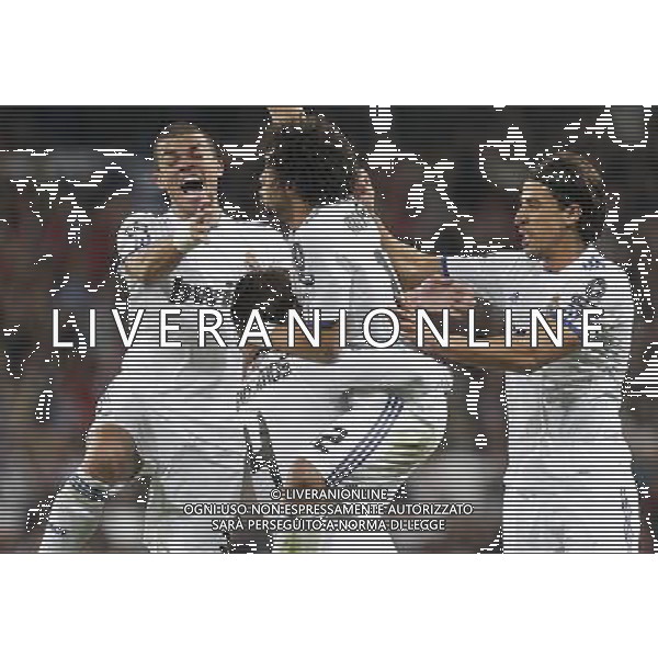 Real Madrid\'s Marcelo goal during Champions League match in Madrid on March 16th 2011. Photo: Cid-Fuentes / Cebolla / ALFAQUI AG ALDO LIVERANI ONLY ITALY