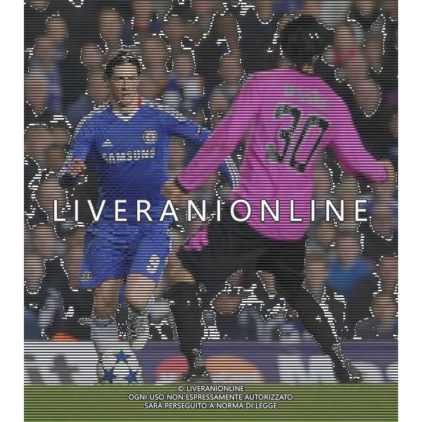(110317) -- LONDON, March 17, 2011 () -- Fernando Torres (L) of Chelsea competes during the match against FC Copenhagen at 2010/11 UEFA Champions League at Stamford Bridge Stadium in London, on March 16, 2011. The match ended with a 0-0 draw. On aggregate 2-0, Chelsea completed the lineup for quarter finals. (/Zeng Yi) (lm) AG ALDO LIVERANI S A S ONLY ITALY