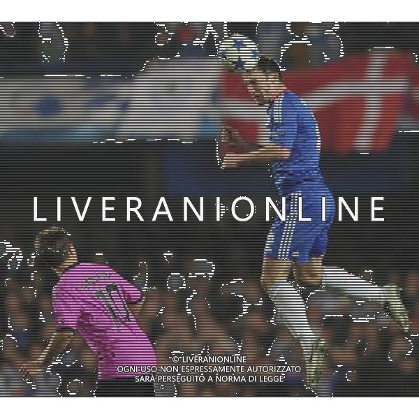 (110317) -- LONDON, March 17, 2011 () -- Branislav Ivanovic (R) of Chelsea heads the ball during the match against FC Copenhagen at 2010/11 UEFA Champions League at Stamford Bridge Stadium in London, on March 16, 2011. The match ended with a 0-0 draw. On aggregate 2-0, Chelsea completed the lineup for quarter finals. (/Zeng Yi) (lm) AG ALDO LIVERANI S A S ONLY ITALY