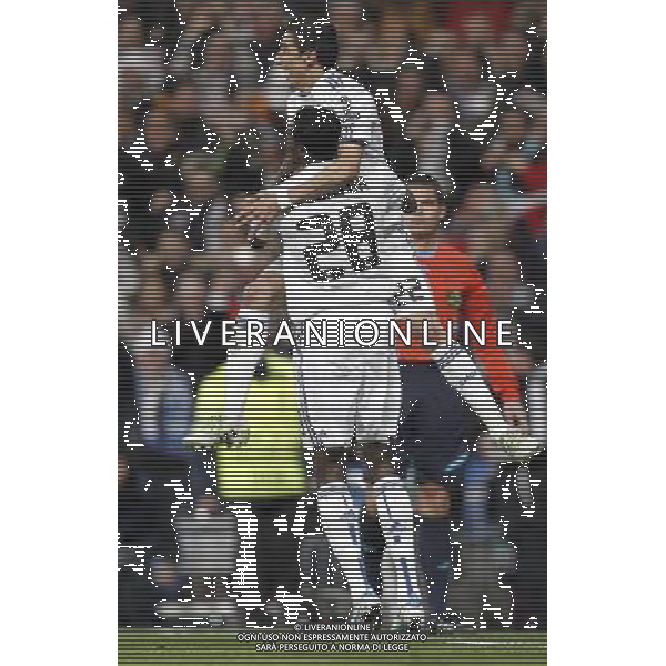 Real Madrid\'s Angel Di Maria goal during Champions League match in Madrid on March 16th 2011. Photo: Cid-Fuentes / Cebolla / ALFAQUI AG ALDO LIVERANI S A S ONLY ITALY