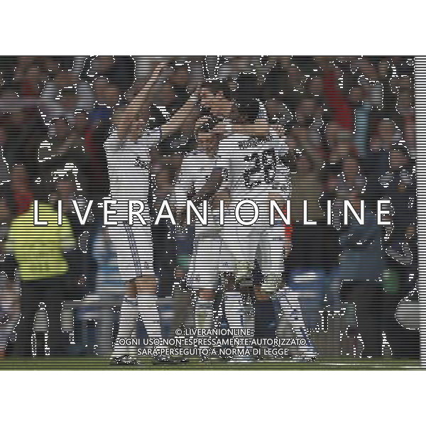 Real Madrid\'s Angel Di Maria goal during Champions League match in Madrid on March 16th 2011. Photo: Cid-Fuentes / Cebolla / ALFAQUI AG ALDO LIVERANI S A S ONLY ITALY