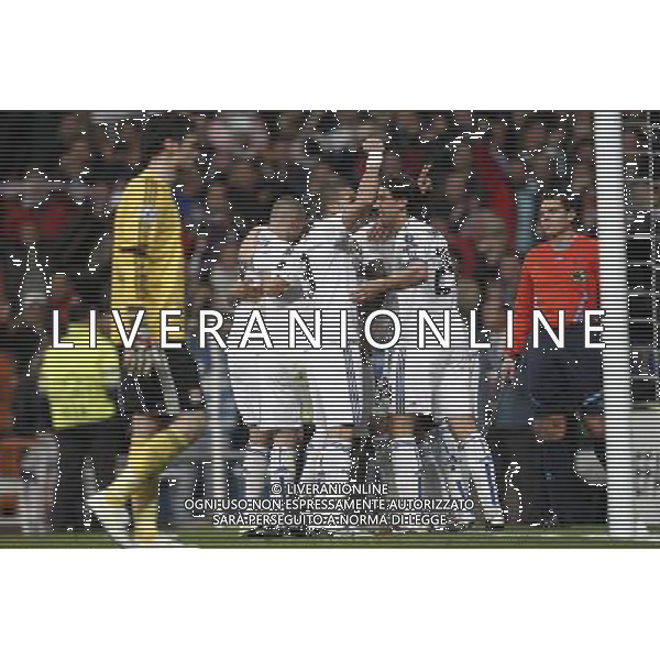 Real Madrid\'s Angel Di Maria goal during Champions League match in Madrid on March 16th 2011. Photo: Cid-Fuentes / Cebolla / ALFAQUI AG ALDO LIVERANI S A S ONLY ITALY