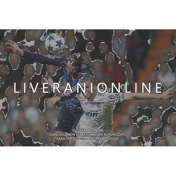 Real Madrid\'s Pepe and Olimpique Lyon\'s Lisandro during Champions League match in Madrid on March 16th 2011. AG ALDO LIVERANI S A S ONLY ITALY