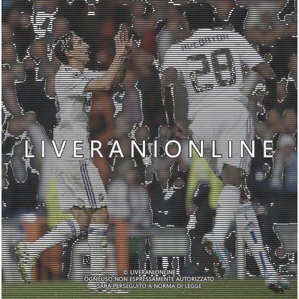 Real Madrid\'s Angel Di Maria goal during Champions League match in Madrid on March 16th 2011. AG ALDO LIVERANI S A S ONLY ITALY