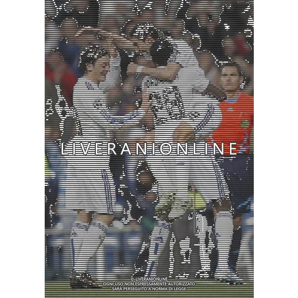 Real Madrid\'s Angel Di Maria goal during Champions League match in Madrid on March 16th 2011. AG ALDO LIVERANI S A S ONLY ITALY