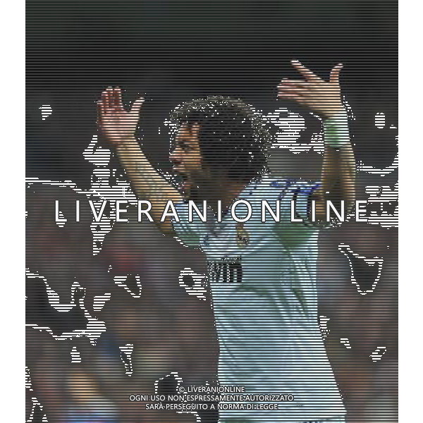 (110317) -- MADRID, March 17, 2011 () -- Marcelo Vieira da Silva Junior of Real Madrid reacts during the match against Olympique Lyon at the 2010/11 UEFA Champions League at Santiago Bernabeu Stadium in Madrid on March 16, 2011. Madrid defeated Lyon by 3-0. On aggregate 4-1, Real Madrid completed the lineup for quarter finals. (/Chen Haitong) (lm) AG ALDO LIVERANI S A S ONLY ITALY