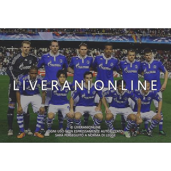 firo Fu§ball, Fussball, 14.02.2011, International, UEFA Champions League, Saison 2010/2011, Achtelfinale, 1/8-Finale, Hinspiel Valencia CF - FC Schalke 04, 1:1 Teamfoto, Mannschaftsfoto, Schalke 04 Torwart Manuel Neuer, S04, Benedikt Hšwedes, Hoewedes, S04, Raul, S04, Peer Kluge, S04, Lukas Schmitz, S04, Jefferson Farfan, S04, Jurado, S04, Christoph Metzelder, S04, Atsuto Uchida, S04, Klaas-Jan Huntelaar, S04, Joel Matip, S04 $worldrightsEs gelten unsere AGB, einsehbar auf AG. ALDO LIVERANI SAS ITALY ONLY *** Local Caption *** .