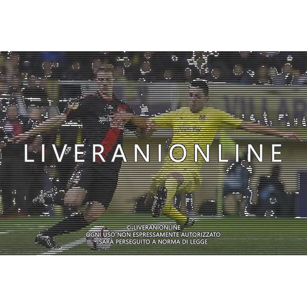 Villareal\'s Bruno Soriano (r) and Bayer 04 Leverkusen\'s Lars Bender during UEFA Europa League match.March 17,2011. (ALTERPHOTOS/Acero) AG. ALDO LIVERANI SAS ITALY ONLY *** Local Caption *** .