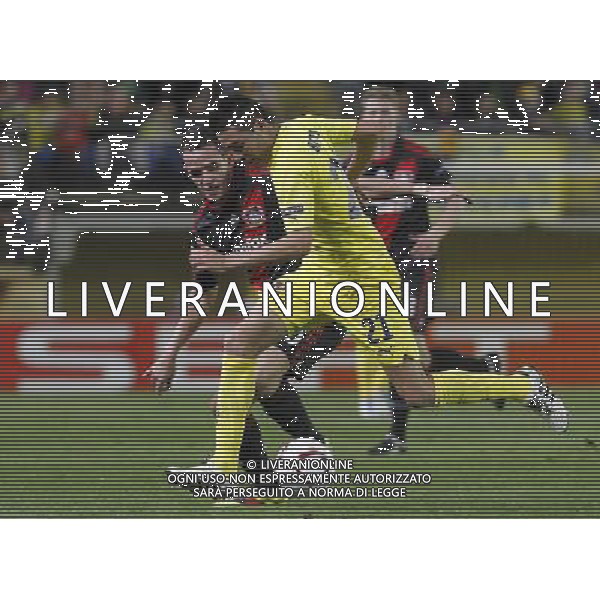Villareal\'s Bruno Soriano (f) and Bayer 04 Leverkusen\'s Renato Augusto during UEFA Europa League match.March 17,2011. (ALTERPHOTOS/Acero) AG. ALDO LIVERANI SAS ITALY ONLY *** Local Caption *** .