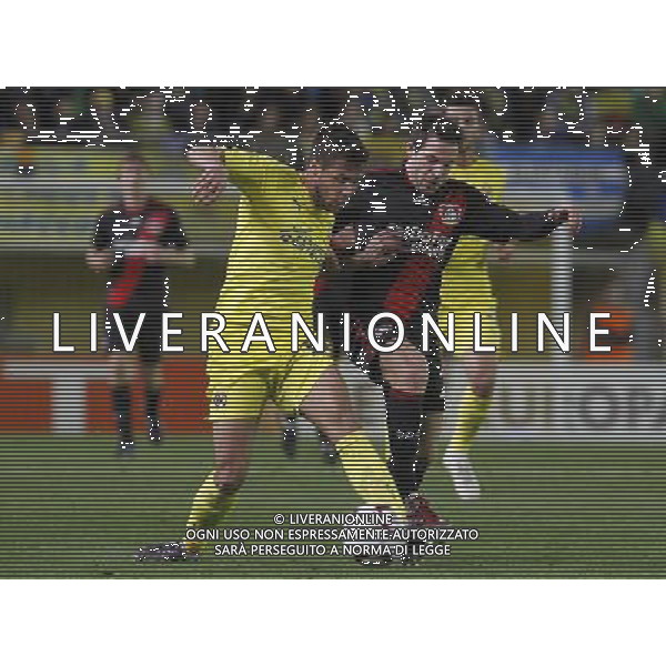 Villareal\'s Jose Manuel Catala (l) and Bayer 04 Leverkusen\'s Gonzalo Castro during UEFA Europa League match.March 17,2011. (ALTERPHOTOS/Acero) AG. ALDO LIVERANI SAS ITALY ONLY *** Local Caption *** .