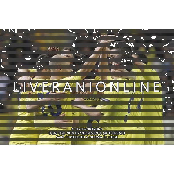 Villareal\'s players celebrate goal during UEFA Europa League match.March 17,2011. (ALTERPHOTOS/Acero) AG. ALDO LIVERANI SAS ITALY ONLY *** Local Caption *** .