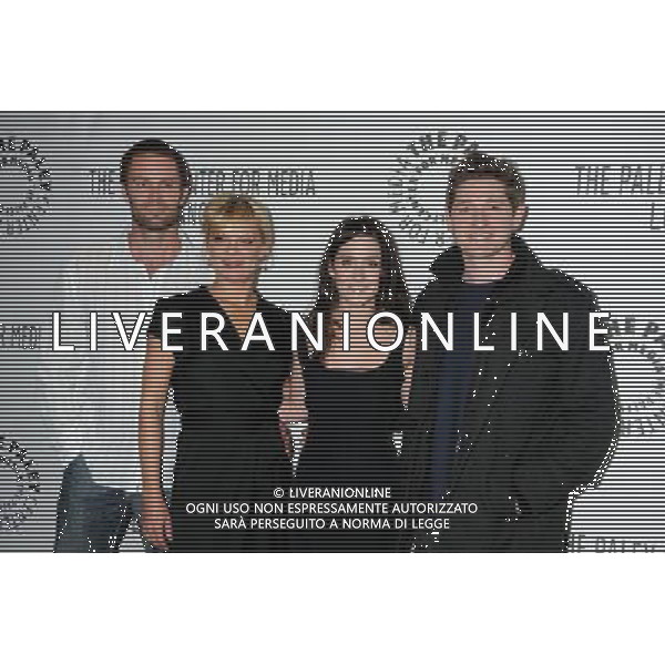 17 March 2011 - Beverly Hills, California - Garret Dillahunt, Martha Plimpton, Shannon Woodward and Lucas Neff. 28th Annual Paley Center for Media\'s Paley Fest 2011 Presents \'Raising Hope\' held at The Saban Theatre. Photo Credit: Byron Purvis/AdMedia AG. ALDO LIVERANI SAS ITALY ONLY *** Local Caption *** .