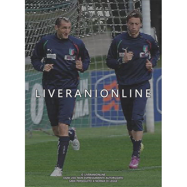Raduno Nazionale Italiana a Coverciano Firenze - 21.03.2011 Allenamento Nella Foto:chiellini giorgio claudio marchisio /Ph.Vitez-Ag. Aldo Liverani